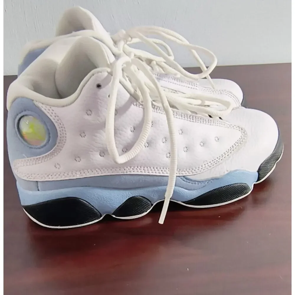 Air Jordan 13 Retro Sneakers White Blue Suede Youth Size 2.5Y DJ3005-170